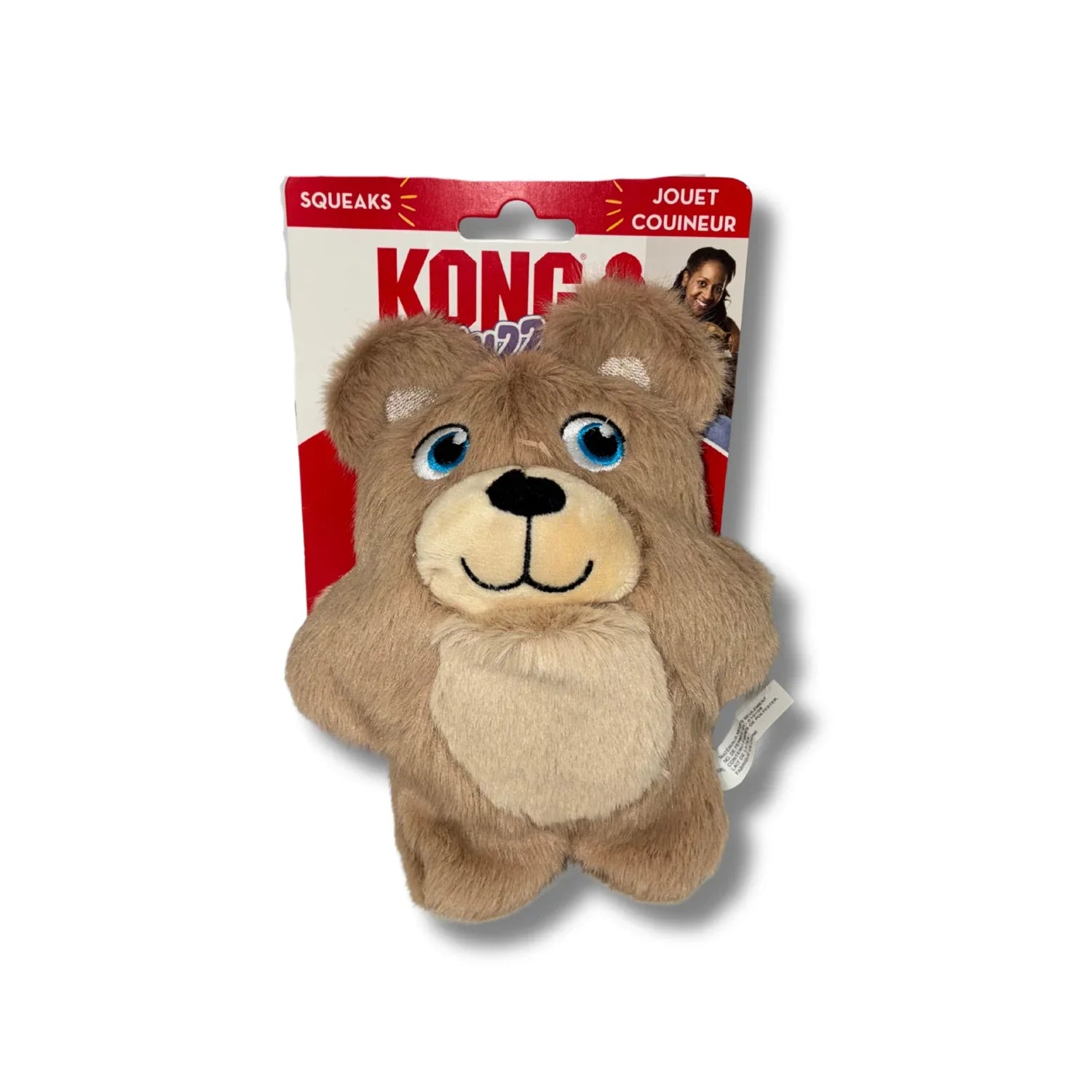 Kong plush toy with packaging on a white background